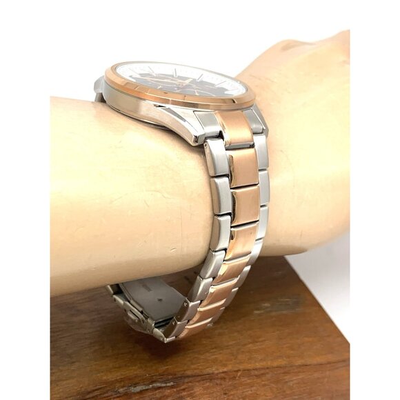 Armani Exchange Men's Watch AX1882 Quartz Black Dial Rose Gold Silver Steel 42mm - Picture 12 of 14